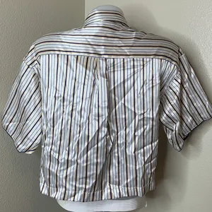 Val mode Lingerie New! Pajama Set Pj Shirt Shorts Stripes Button Up White Blue M thumbnail 8