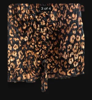 Cheetah print crop blouse silky thumbnail 3