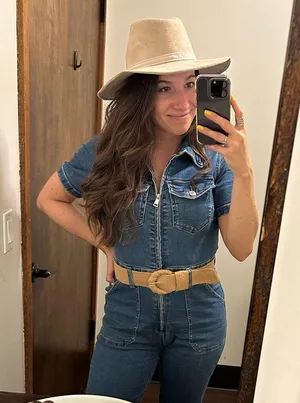 Denim Stradivarius jumpsuit thumbnail 1