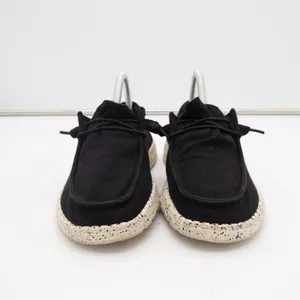 Hey Dude Wendy Womens US 7 Black White Moc Toe Slip On Casual Shoes thumbnail 4