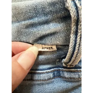 Mother High Waisted Looker Ankle Fray Jeans Blue Denim USA Made thumbnail 5