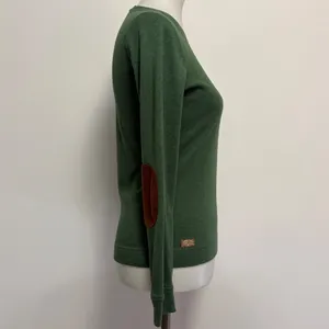 Lauren Jeans Co Ralph Lauren Top Small Green Elbow Patches Shoulder Zip Preppy thumbnail 4
