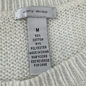 Only Mine Crew Neck Loose Knit Nautical Sweater White with Navy‎ Stripes Medium thumbnail 6