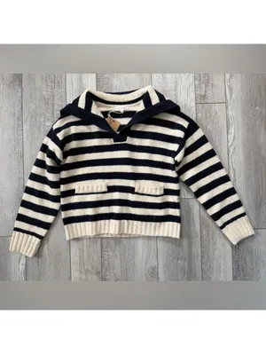 Blu Pepper Preppy Nautical Old Money Sailor Knit Stripe Fisherman Sweater medium thumbnail 2