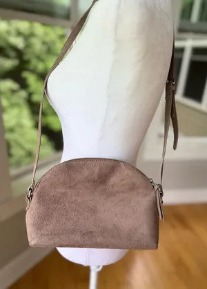 Old Navy Taupe Tan Faux Suede Purse Shoulder Bag NWT thumbnail 1