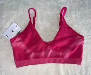 Gymshark pink sports bra thumbnail 1