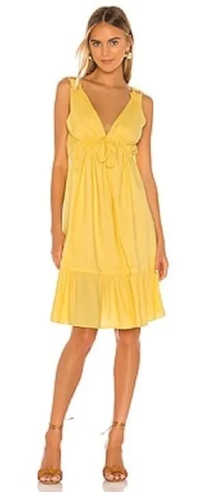 Revolve Majorelle‎ Yellow Tiered Hem Slip Resortwear Sundress Size XL thumbnail 1