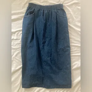Vintage 1980s Levi's Deadstock Blue Denim Midi Skirt Size 14 Fits 10 thumbnail 3