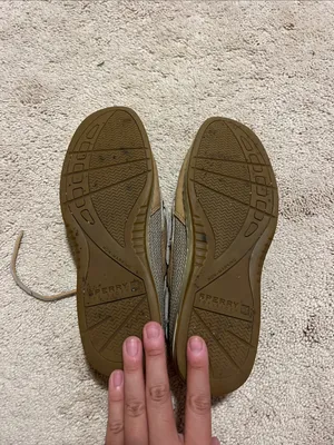 Sperry Women’s Tan and Cream Leather Boat Shoes thumbnail 4