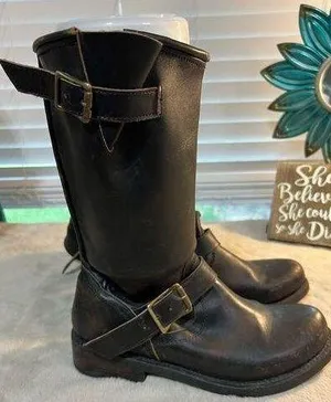 Freebird by Steven Men's Brown Leather Biker Boots Size 10 Mid-Calf thumbnail 1