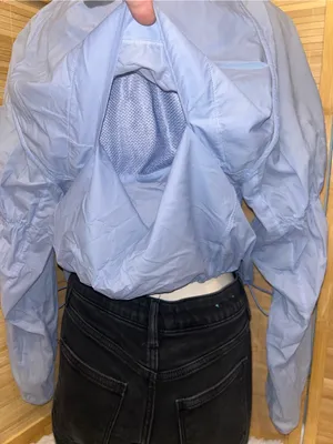 Stori woman’s light blue athletic full zip jacket windbreaker woman’s size 2 thumbnail 4
