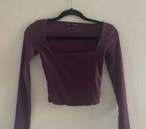 Zara crop top long sleeve thumbnail 1
