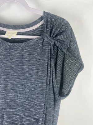 Anthropologie Heathered Blue Knot-Shoulder Short‎ Sleeve Tee thumbnail 5