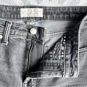 FREE PEOPLE // WE THE FREE High Rise CRVY Cropped Straight Leg Black Jeans 28 thumbnail 7