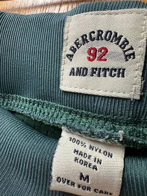 Abercrombie & Fitch A&F Vintage 2000s 90s Y2K Nylon Track Pants Green Medium thumbnail 6