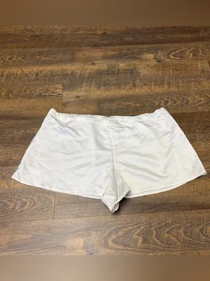 NEW Lauren Ralph Lauren Women’s Large Ivory Flower-Lace Trim Satin Pajama Shorts thumbnail 2
