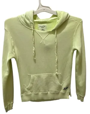 AMERICAN EAGLE neon green hoodie size XS distressed 100% cotton thumbnail 1