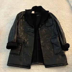 NWT Revolve Antioch Faux Leather Winter Coat in Black. Size Medium. thumbnail 1