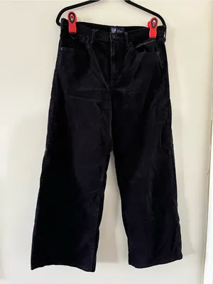 Gap Womens Black Corduroy High Rise Wide Leg Pants 12 31 Capsule Minimalist thumbnail 1