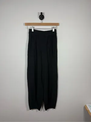 FP Beach Free People Freya Sweater Pants Black Linen Blend Balloon Joggers XS thumbnail 3