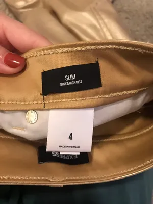 Express Gold Straight Leg Leather Pants thumbnail 4