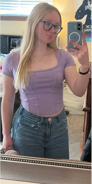 Hollister Light Purple Babydoll Top thumbnail 1