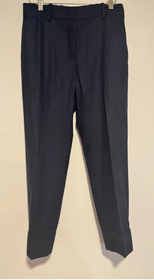 COS Navy Wool-Blend Cuffed Ankle Dress Pants Navy Blue Normcore Career‎ Size 2 thumbnail 1