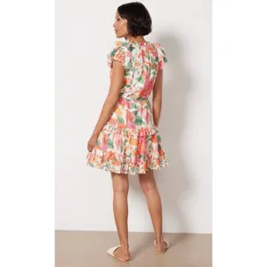 Farm‎ Rio Macaw Bloom Off-White Tropical Floral Cotton Mini Dress XS thumbnail 14