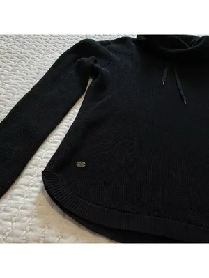 Lauren Ralph Lauren Black Waffle Knit Cowl Neck Long Sleeve Sweater Sz S Small thumbnail 11