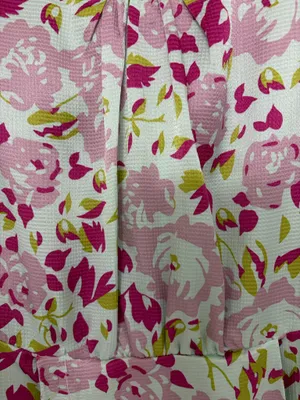 Pink and white floral summer dress with pockets thumbnail 2