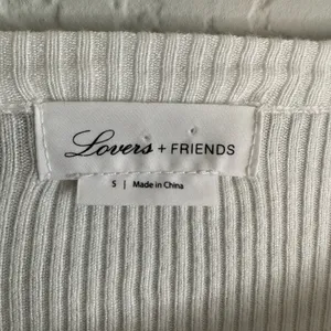 Revolve Lovers + Friends Waterloo White Knit Top Preppy Ruffle Long Sleeve Small thumbnail 4