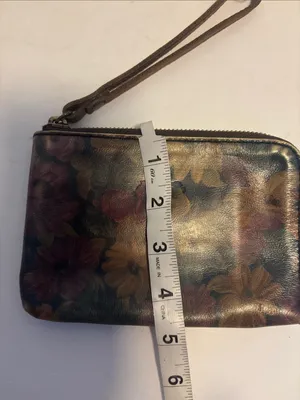 Patricia Nash Mini Wristlet/Clutch Multicolored Floral Leather Design Zip Closur thumbnail 8