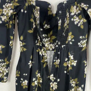 Reformation Floral Sweetheart Neck Midi Dress Long Sleeve Side Slit Size 6 . thumbnail 10