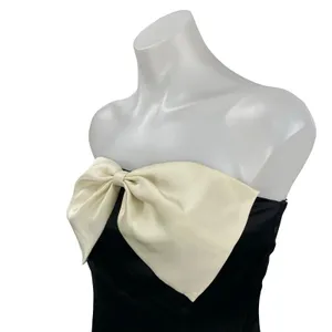 NEW Princess Polly Kesy Bow Black Strapless Bandeau Tube A Line Mini Dress Sz 4 thumbnail 2