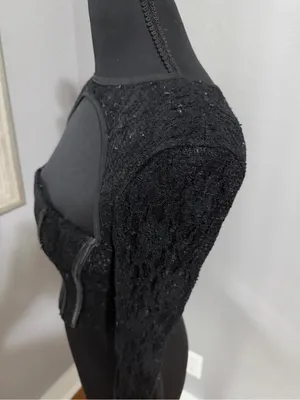 Edikted Y2K Vampire Goth Romantic lace corset bustier boning, cutout neck XS thumbnail 3