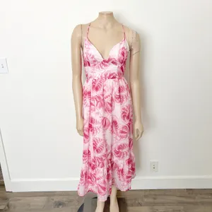 [Hello Molly] Pink Floral Don't Hold Back Midi Ruffle Hem Dress NWT Size Large L thumbnail 3