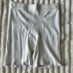 Aerie white ribbed shorts thumbnail 1