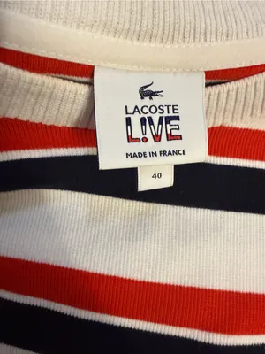 Lacoste L!VE Striped Ribbed Cotton Knit Midi Bodycon Dress Size 40 Med thumbnail 4