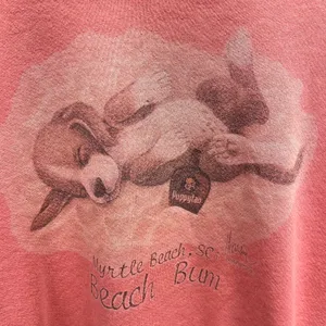 Vintage 90s Pink Dog Myrtle Beach Bum Crewneck Sweatshirt USA Made XL Unisex thumbnail 2