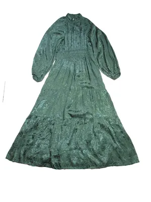 NWT by Anthropologie The Somerset Maxi in Green Mock-Neck Edition Dress M thumbnail 4