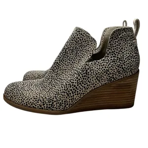 TOMS Kallie Cutout Ankle Wedge Bootie Macadamia‎ Cheetah 10016177 thumbnail 10