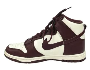 Nike Dunk High Burgundy White Lace Up High Top Athletic Sneakers Shoes Size 5.5 thumbnail 1