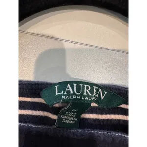LAUREN Ralph Lauren Womens Striped Boat Neck‎ T Shirt Size M Breton Nautical thumbnail 3