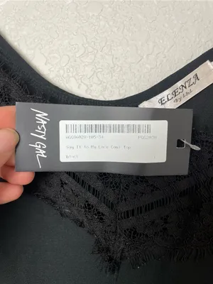 Bnwt! Nasty Gal Black Lace-Trim Cami Tank Top Size L thumbnail 5