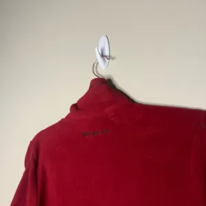 Ariat Red Ruched Sleeve Fleece Jacket thumbnail 8