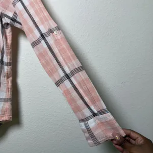 Lauren Ralph Lauren Women Cotton Button‎ Up Top Small Pink Plaid Preppy thumbnail 6