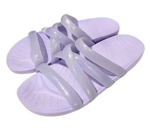 Crocs Splash Strappy Sandal Purple Glossy Jelly Shoe Size 7 thumbnail 1