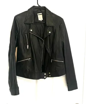 Zara faux Black biker Jacket thumbnail 1