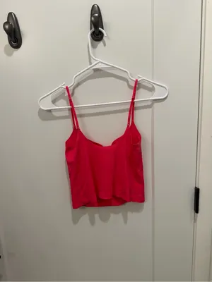 Women’s Pink Spaghetti Strap Crop Top thumbnail 2