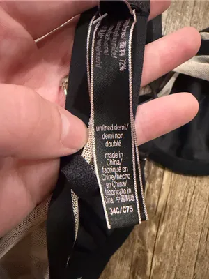 Victorias Secret Black Sheer Panel Unlined Demi Bra 34C thumbnail 3